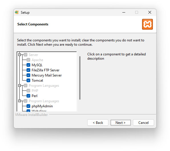 xampp setup wizard