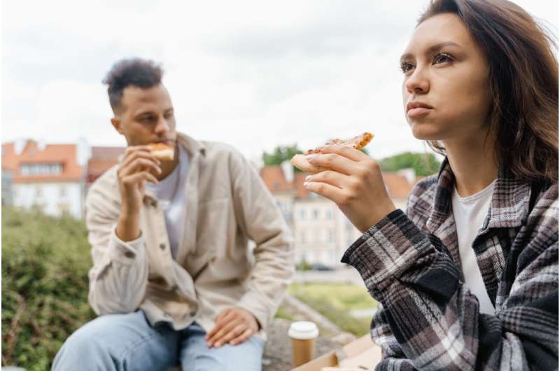 young adult eating