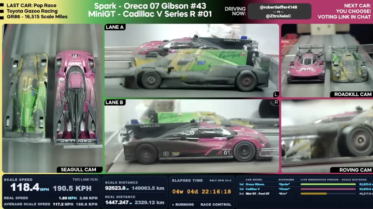 These Toy Race Cars Have Been Driving in Place for a Month—And They’re Still Going