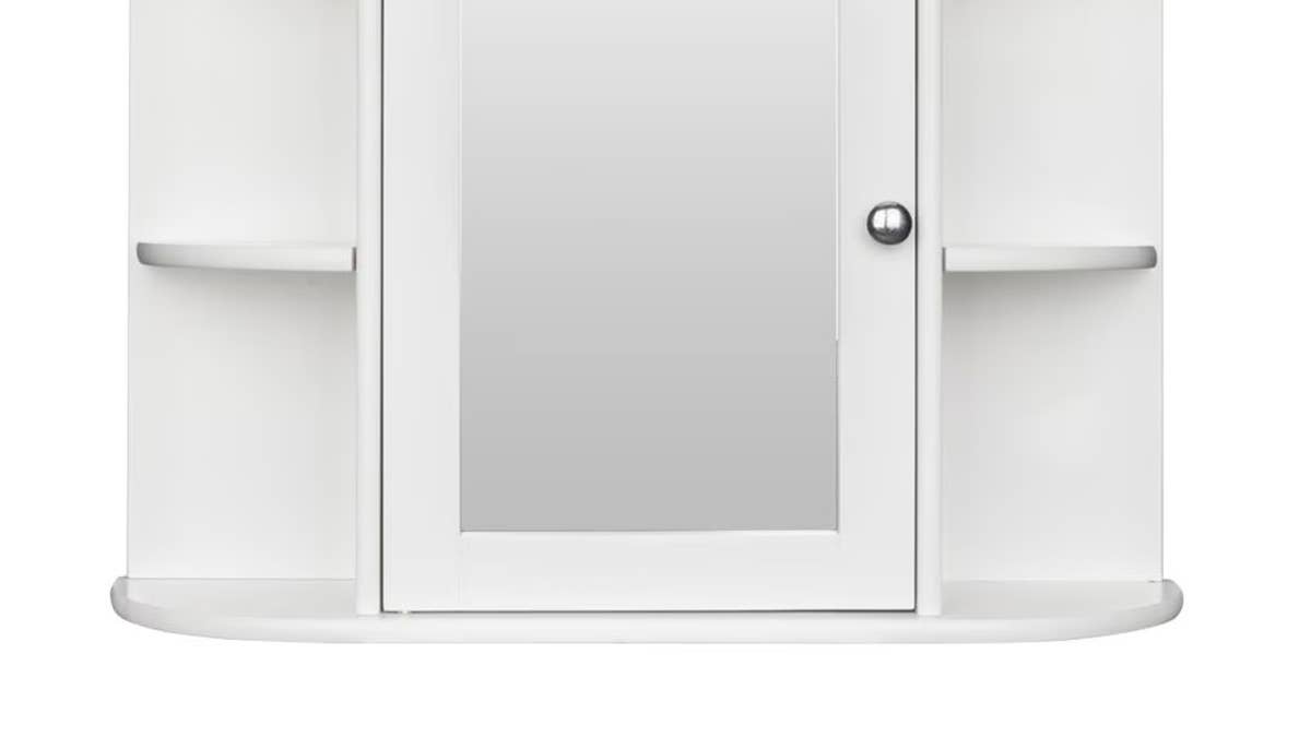 Walmart Sells a $45 Bathroom Medicine Cabinet With a Mirrored Door, 8 Shelves, and Hidden Storage